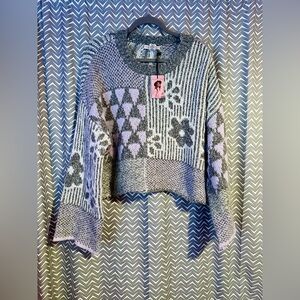 NWT Sincerely Jules | Fun Colorful Boho Chunky Knit Crop Sweater, size M